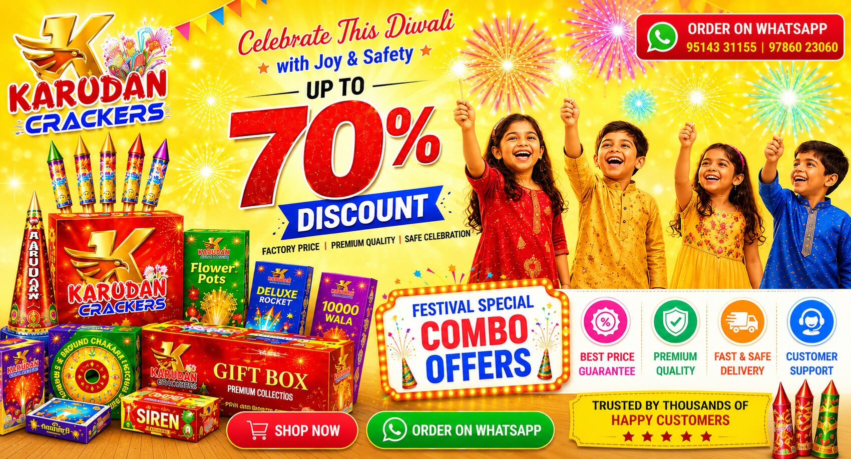 Karudan Crackers — celebrate this Diwali with joy and safety, up to 70% discount